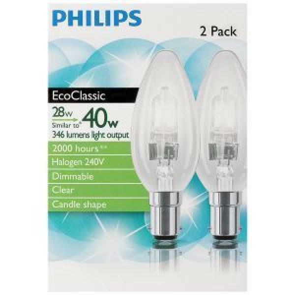 Philips Halogen Candle Bulb 28w Small Bayonet Connection Reviews Black Box