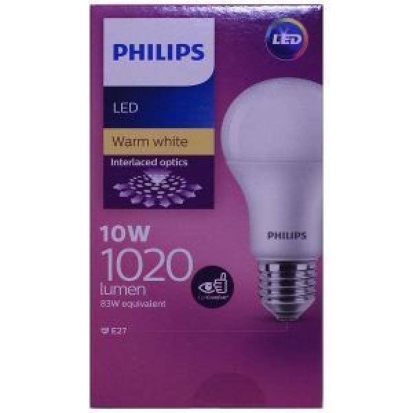 Philips Led Screw Light Bulb 10w 1020lm Warm White