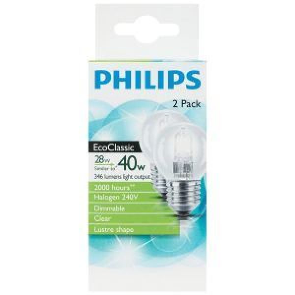 Philips Lustre Halogen Bulb 28w Screw Clear