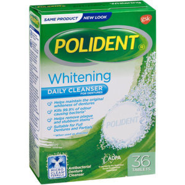 Polident Denture Clean Whitening Tabs