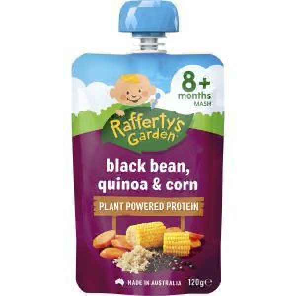 Raffertys Garden Plant Protein Baby Food Black Bean, Quinoa & Corn