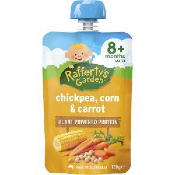 Raffertys Garden Plant Protein Baby Food Chickpea, Corn & Carrot