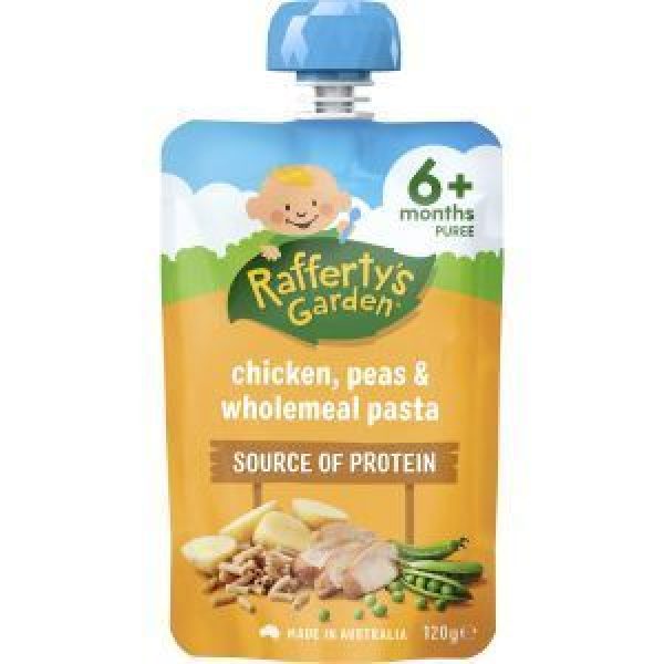 Raffertys Garden Protein Baby Food Chicken, Peas, Wholemeal Pasta