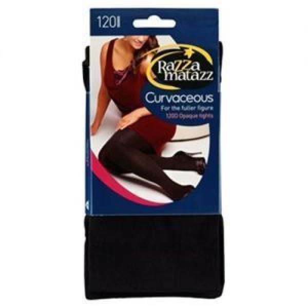Razzamatazz Curvaceous Opaques Pantyhose Petite Black 120 Denier Sz 1