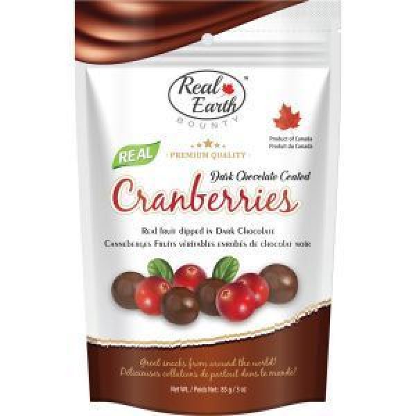 Real Earth Sweets Dark Choc Coated Cranberries
