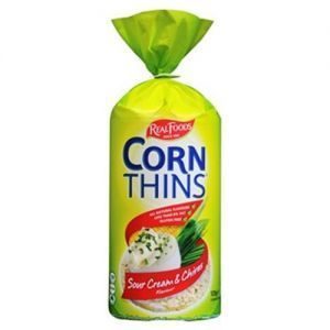 Real Foods Corn Thins Corn Cakes Sour Cream & Chives