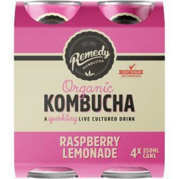 Remedy Organic Kombucha Raspberry Lemonade
