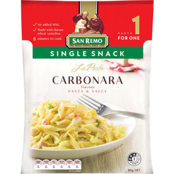 San Remo La Pasta Single Snack Pasta Dish Carbonara