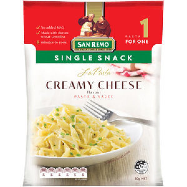 San Remo La Pasta Single Snack Pasta Dish Creamy Cheese