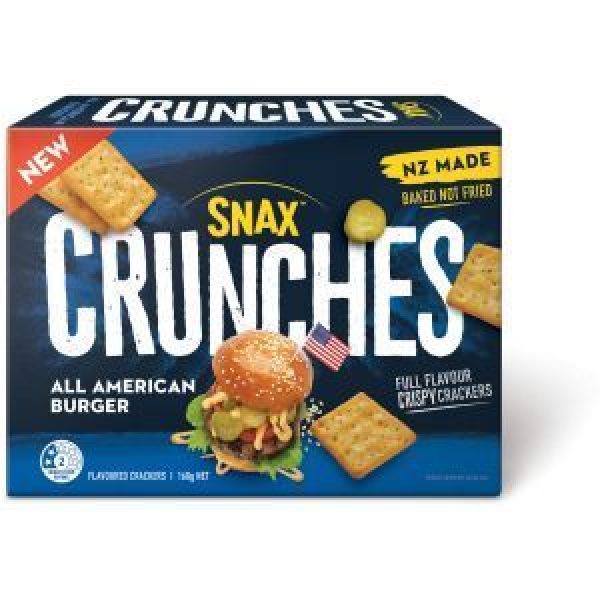 Snax Crunchies Crackers All American Burger