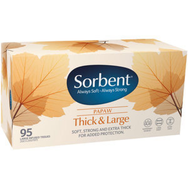 Sorbent Thick & Large Tissues Paw Paw