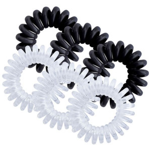 Spiral Hair Ties Clear/black