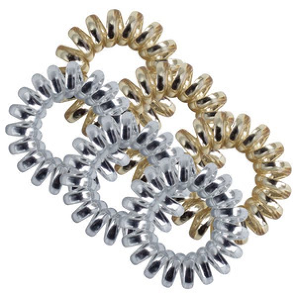 Spiral Hair Ties Silver/gold