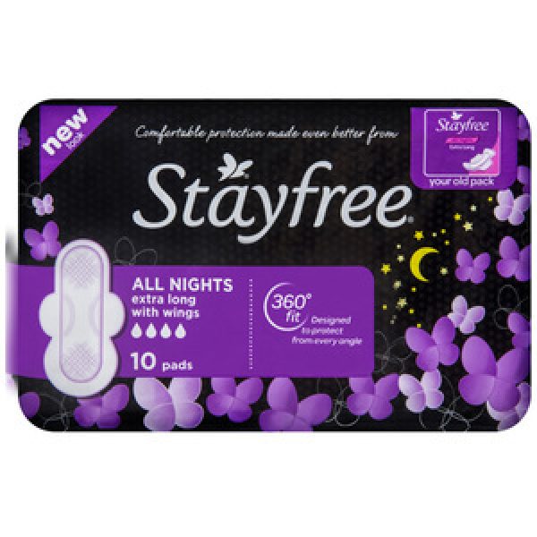 Stayfree Cotton Soft Pads All Night Wings