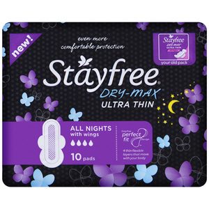 Stayfree Ultra Thin Pads Dry Max Night With Wings