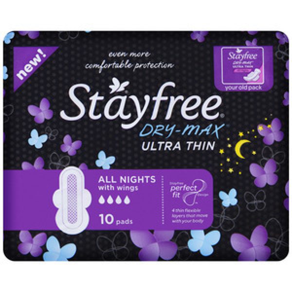 Stayfree Ultra Thin Pads Dry Max Night With Wings Reviews Black Box
