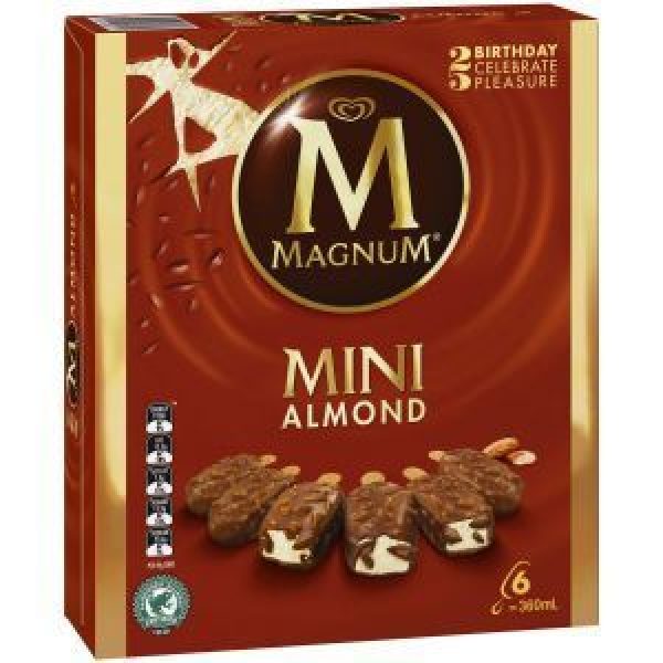Streets Magnum Minis Ice Cream On Stick Almond 360ml