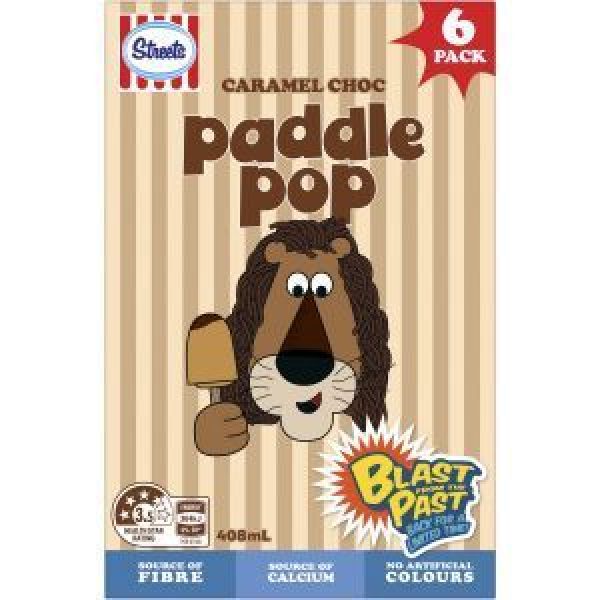Streets Paddle Pop Ice Cream On Stick Caramel Cream 408ml
