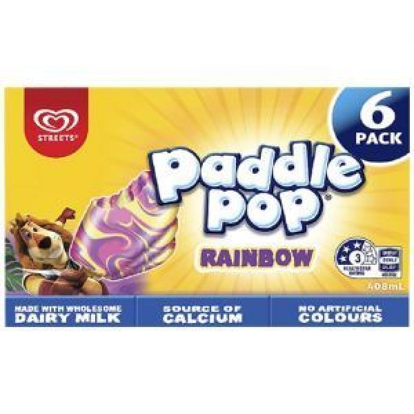 Streets Paddle Pop Ice Cream Rainbow 408ml