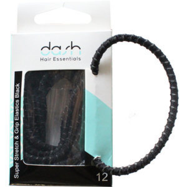 Super Stretch Hair Ties Black Elastic Grip