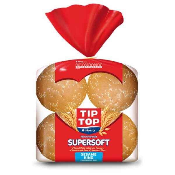 Tip Top Super Soft Burger Buns King Size Sesame Seed