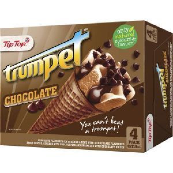 Tip Top Trumpet Ice Cream On Cone Chocolate 440ml