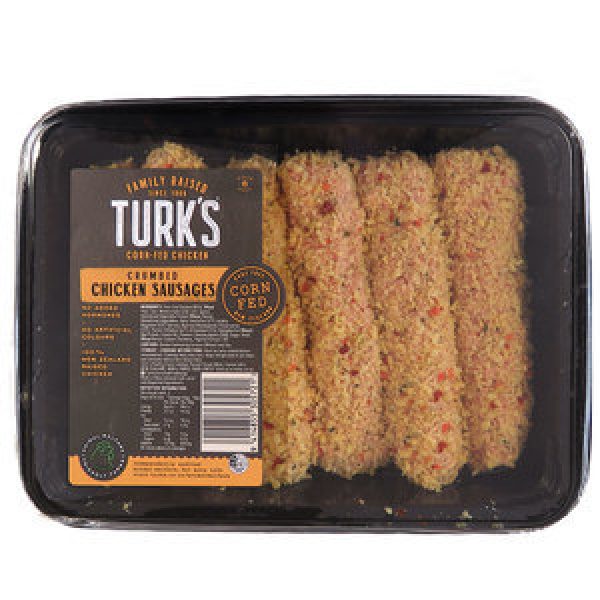 Turks Corn Fed Sausages Crumbed