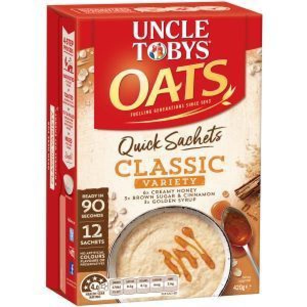 Uncle Tobys Oats Sachet Oats Classic Variety 420g