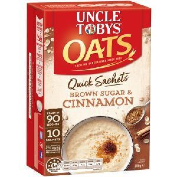 Uncle Tobys Quick Sachets Oat Singles Brown Sugar & Cinnamon 350g
