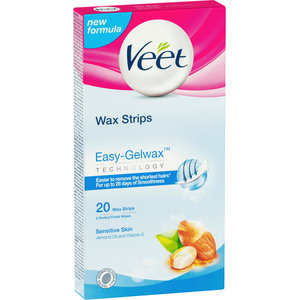 sensitive veet wax strips removal legs hair