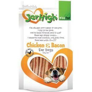 Vitapet Jerhigh Dog Treats Real Chicken Meat Bacon