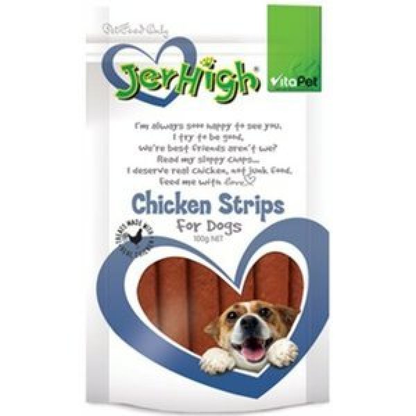 Vitapet Jerhigh Dog Treats Real Chicken Strips