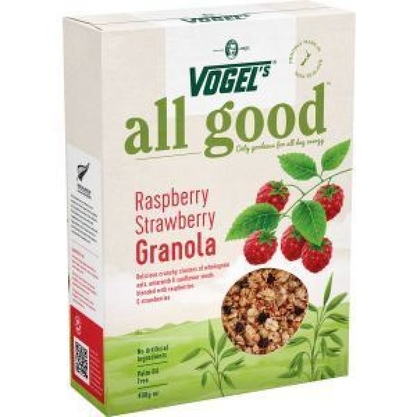 Vogels All Good Granola Raspberry & Strawberry Reviews Black Box