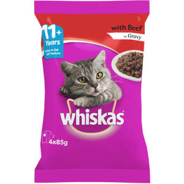 Whiskas Senior Cat Food Beef & Gravy 340g
