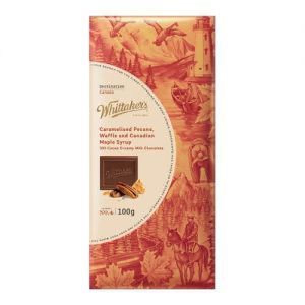 Whittakers Destination Canada Chocolate Block Pecans Waffle & Maple