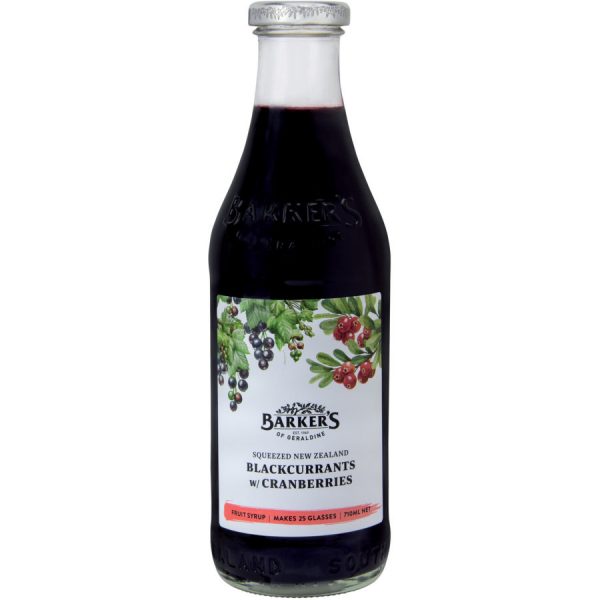 Barkers Fruit Syrup Nz Blackcurrant & Cranberry