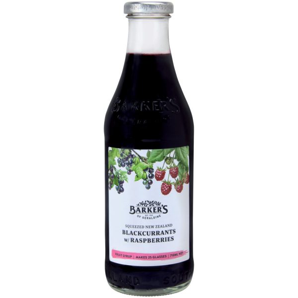 Barkers Fruit Syrup Nz Blackcurrant With Raspberry