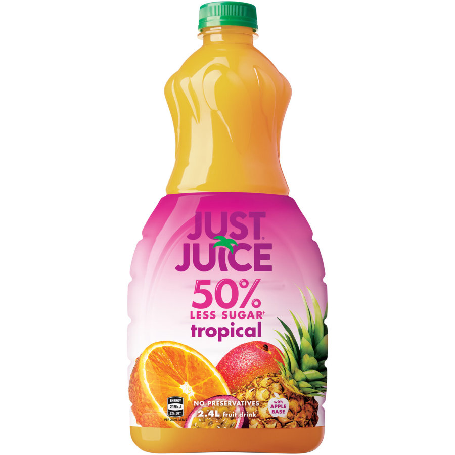 Just Juice 50 Less Sugar Fruit Drink Tropical Reviews Black Box