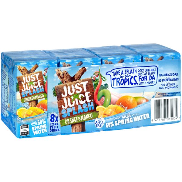 Just Juice Splash Fruit Drink Orange & Mango 125ml