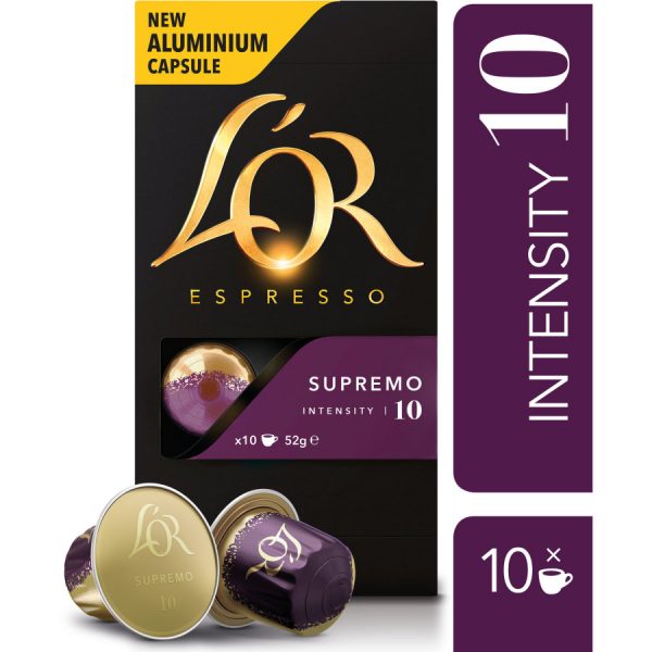 L’OR Espresso Coffee Capsules Supremo Intensity 10-10