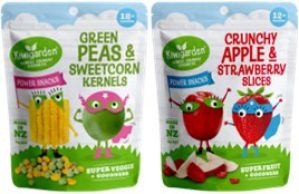Kiwigarden Green Peas & Sweetcorn / Apple & Strawberry