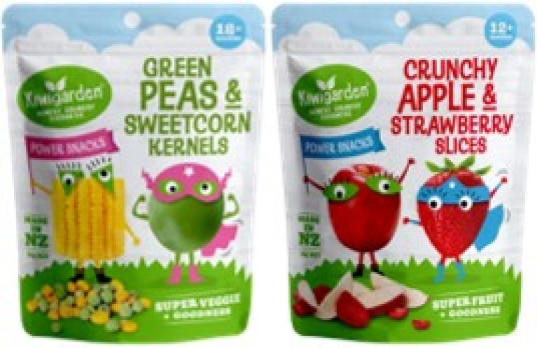 Kiwigarden Green Peas & Sweetcorn / Apple & Strawberry