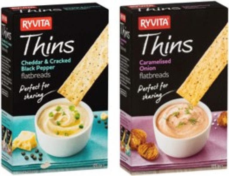 Ryvita Thins Flatbread – Caramelised Onion / Cheddar & Cracked Pepper / Chilli