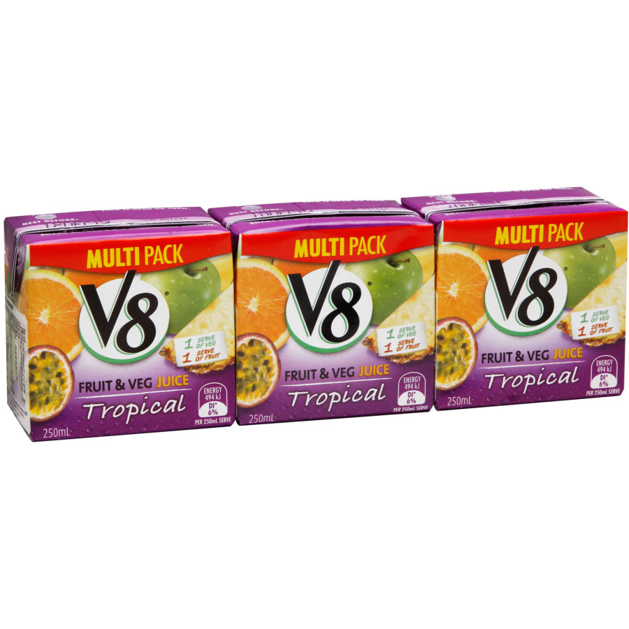 V8 Fruit & Vegetable Juice Tropical 250ml Each Reviews Black Box