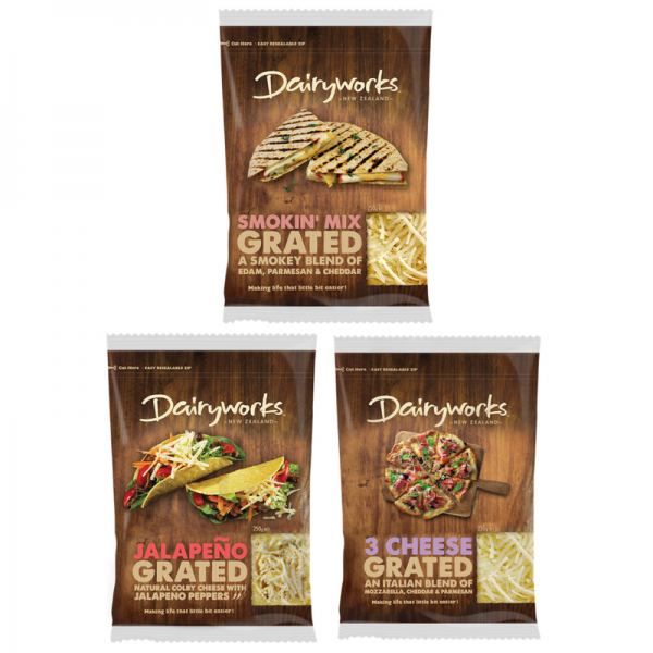 Dairyworks 200gm Grated Cheese – Smokin’ Mix / Jalapeno/ 3 cheese