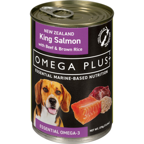 Omega Plus King Salmon, Beef and Brown Rice Wet Dog Reviews Black Box