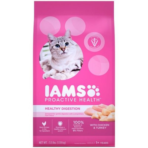 IAMS Proactive Health Healthy Digestion Adult Dry Cat Food with Chicken & Turkey
