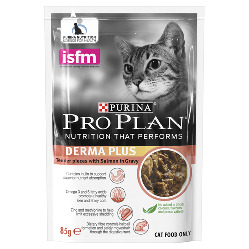 Pro Plan Adult DermaPlus Salmon in Gravy Wet Cat Food Pouches Reviews