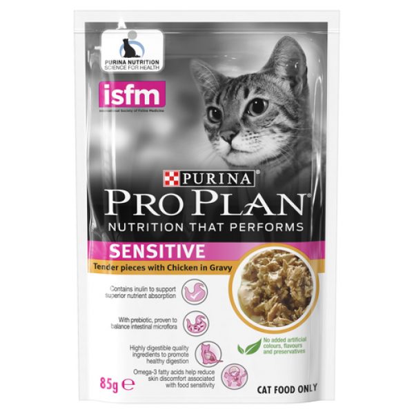 Pro Plan Adult Sensitive Chicken in Gravy Wet Cat Food Pouches