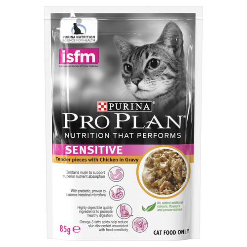 Pro Plan Adult Sensitive Chicken in Gravy Wet Cat Food Pouches Reviews